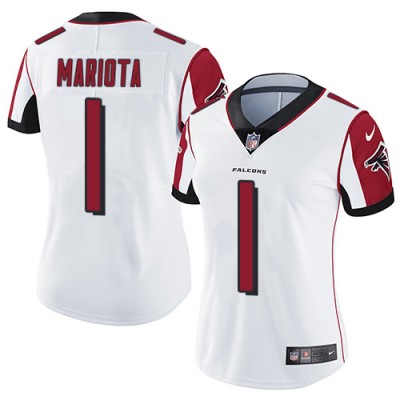 Nike Atlanta Falcons #1 Marcus Mariota White Stitched Women's NFL Vapor Untouchable Limited Jersey
